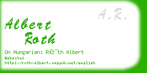 albert roth business card